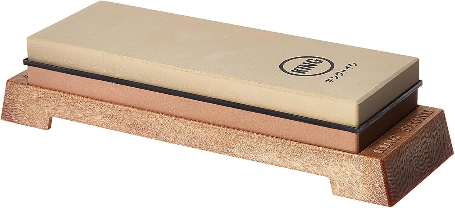 Knife Sharpener & Sharpening Stone Set: 1000/6000 Grit Dual-Sided Whetstone
