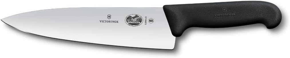 Victorinox Fibrox Pro 8 Inch Chef’s Knife, Dishwasher Safe, Black