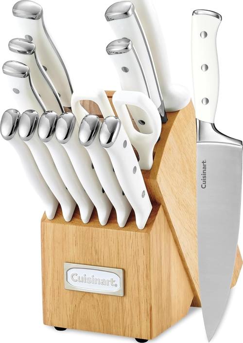Cuisinart 15-Piece Knife Set with Block, High Carbon Stainless Steel, Forged ...