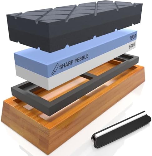 Sharp Pebble Whetstone Knife Sharpener – 1000/6000 Grit Sharpening Stone