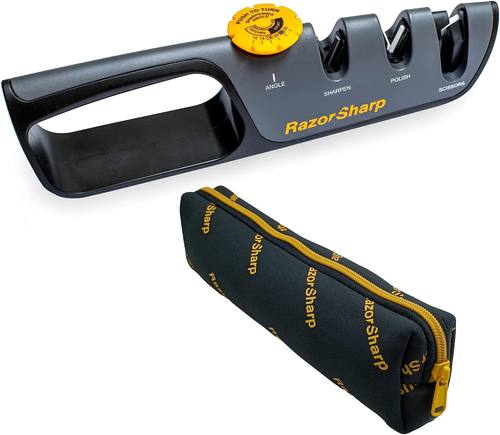 RazorSharp™ Knife & Scissor Sharpener | Adjustable 14-24 Degree Angle Guide