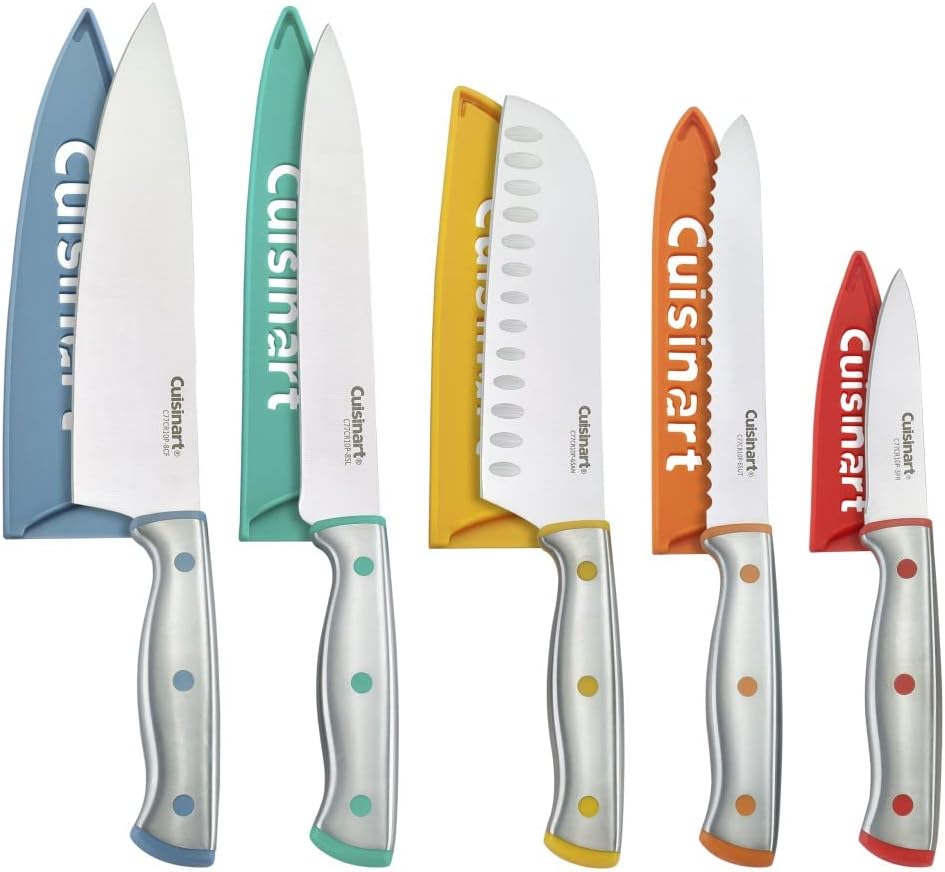 Cuisinart C77CR-10P 10pc Stainless Steel ColorCore Color Rivet Set with Blade Guards