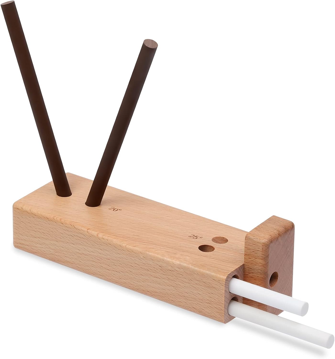 4-Rod Ceramic Sharpener Box for Kitchen Knives and Cutlery Sharpening Tool | Turn box with crock sticks, portable manual system, ceramic rods for fast and easy knife edge sharpening at home or outdoors