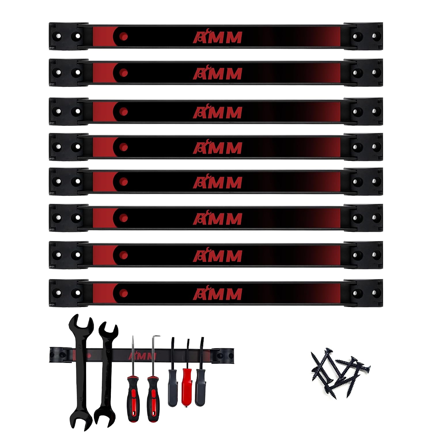 AMM 8PCS Magnetic Tool Holder Strip, 12 Inch Heavy Duty Tool Organizer Magnetic Strip