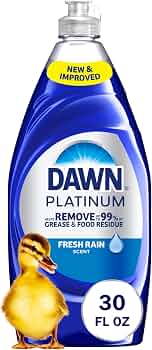 Dawn Platinum Dish Soap Fresh Rain Scent Liquid Dishwashing Detergent, Powerful...