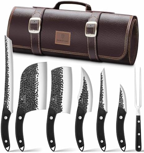 8 PCS Butcher Knife Set, Japanese Kitchen Chef Knife Set